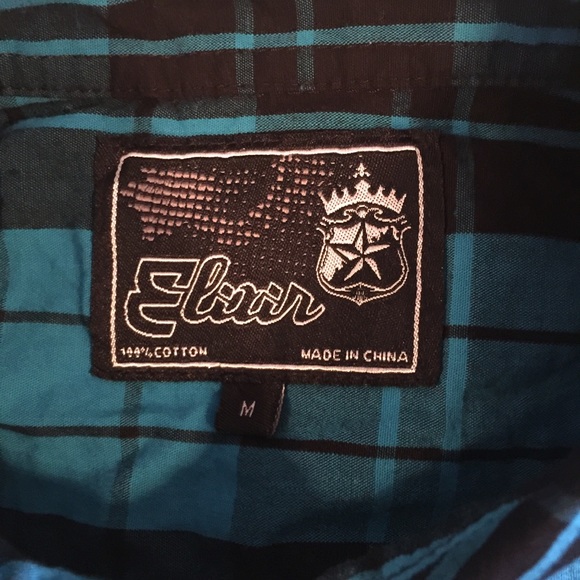 4 for $30 💙ELIXIR🖤 Black & Blue Plaid Shirt - Picture 4 of 4